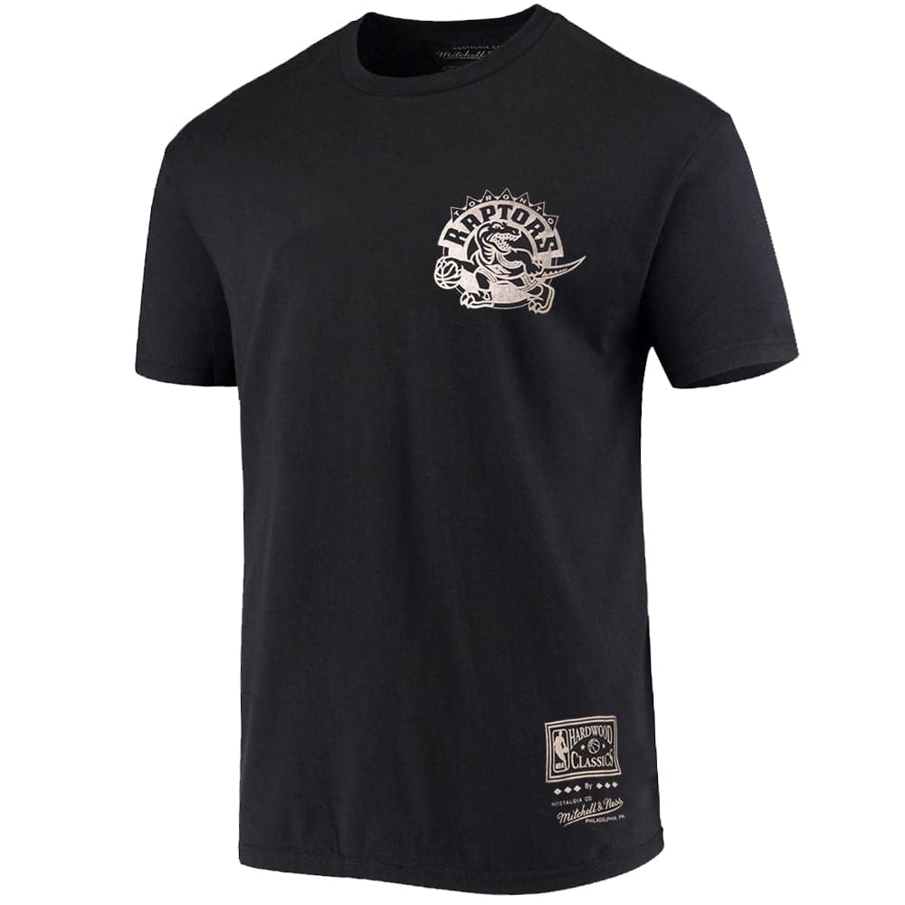 Mitchell And Ness T-Shirts Toronto Raptors Mitchell & Ness NBA Silver Retro Repeat T-Shirt - Black