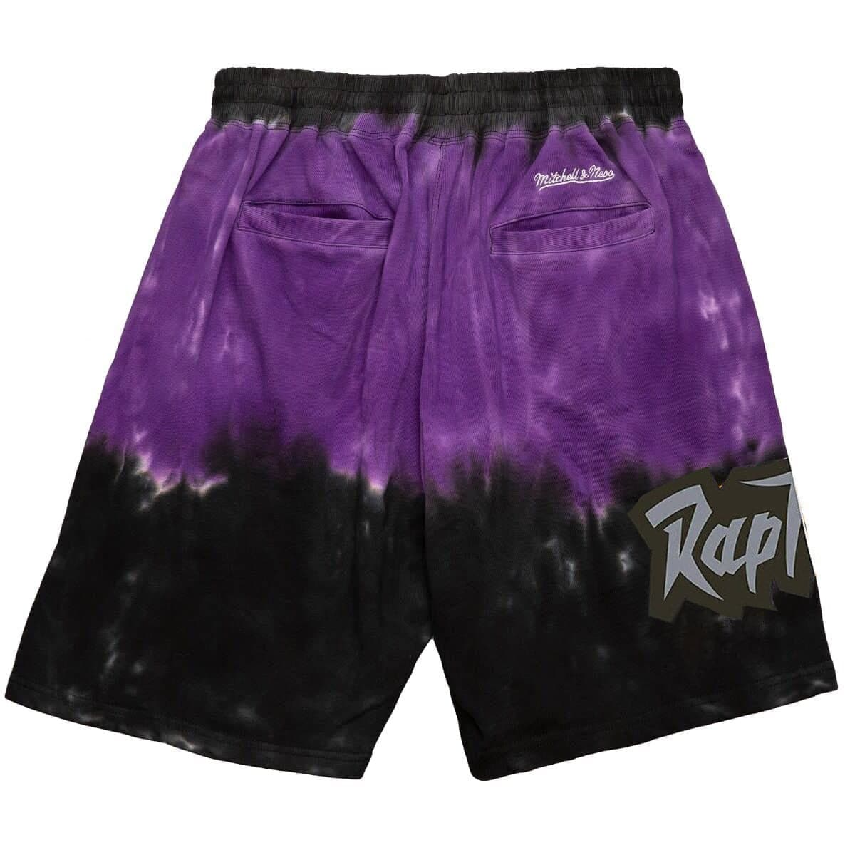 Mitchell And Ness Shorts Toronto Raptors Mitchell & Ness NBA Tie Dye Premium Terry Shorts - Purple