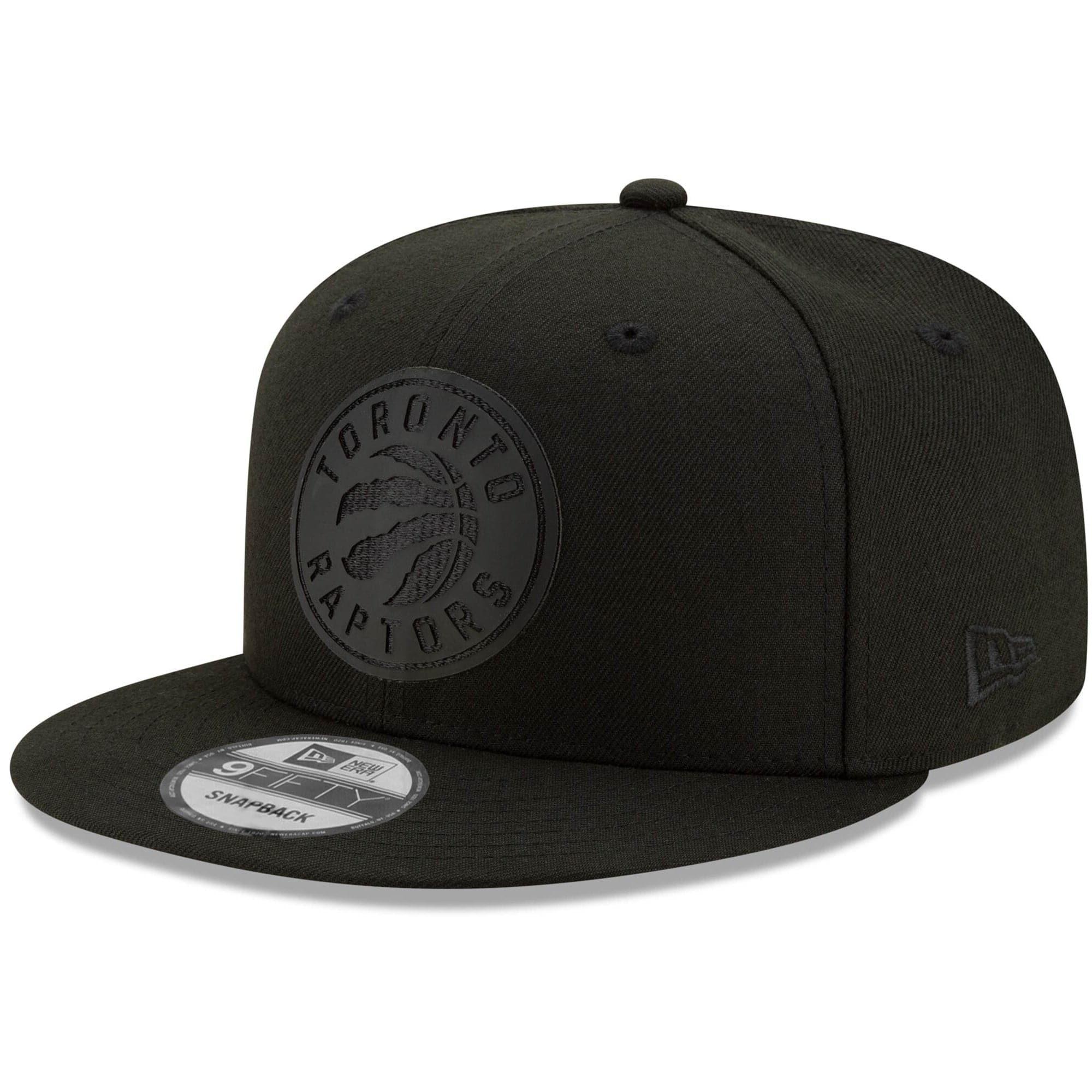 New Era Caps Toronto Raptors New Era NBA 2020 Black On Black Back Half 9FIFTY Snapback Hat