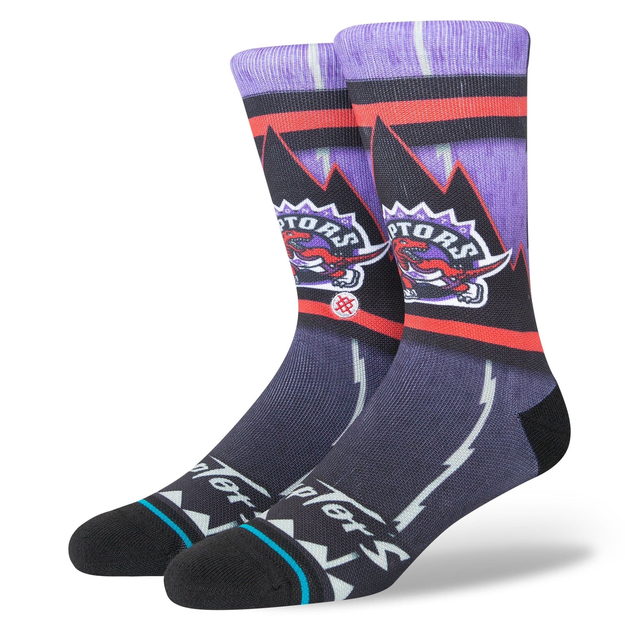 Stance Socks Large (9-12 US) Toronto Raptors Stance NBA HWC Logo Fader Crew Socks - Purple