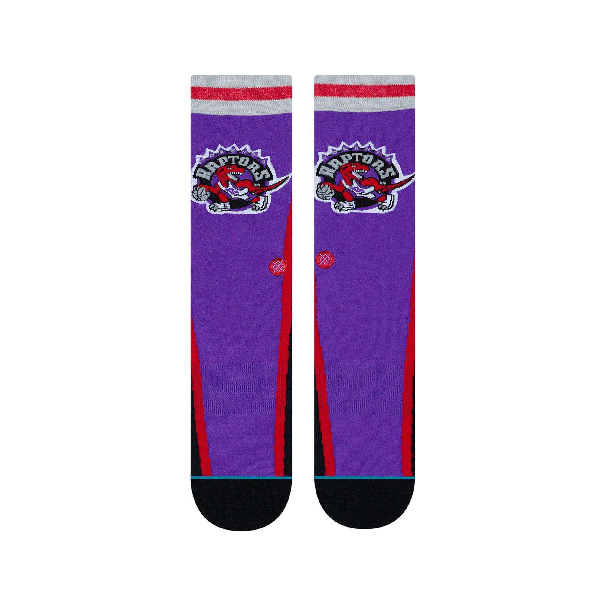 Stance Socks Toronto Raptors Stance NBA HWC Warmup Crew Socks - Purple/Black