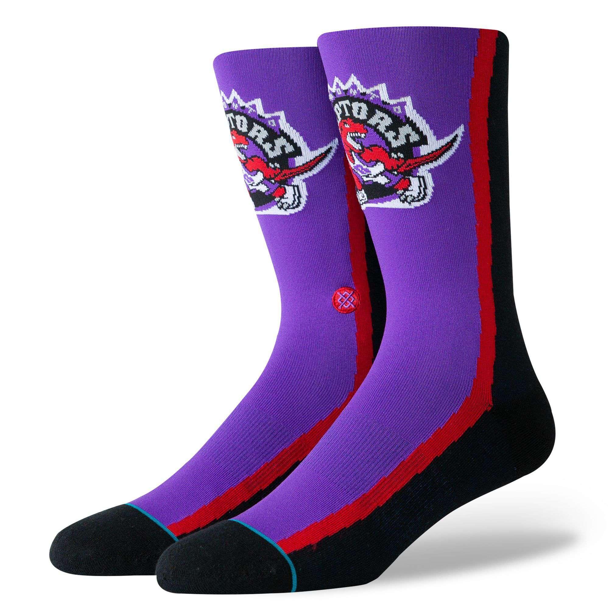 Stance Socks Toronto Raptors Stance NBA HWC Warmup Crew Socks - Purple/Black