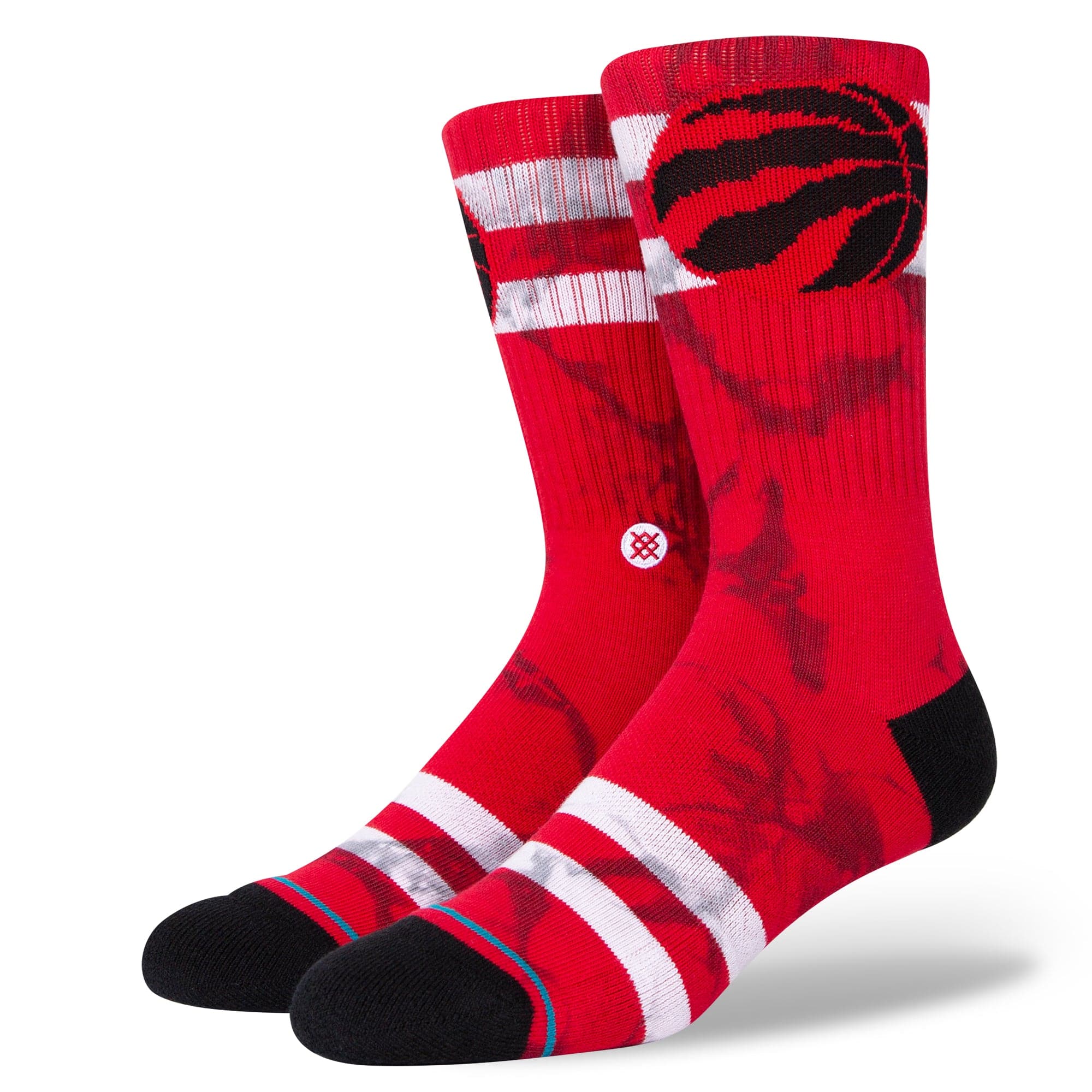 Stance Socks Large (9-12 US) Toronto Raptors Stance NBA Team Dyed Crew Socks - Red