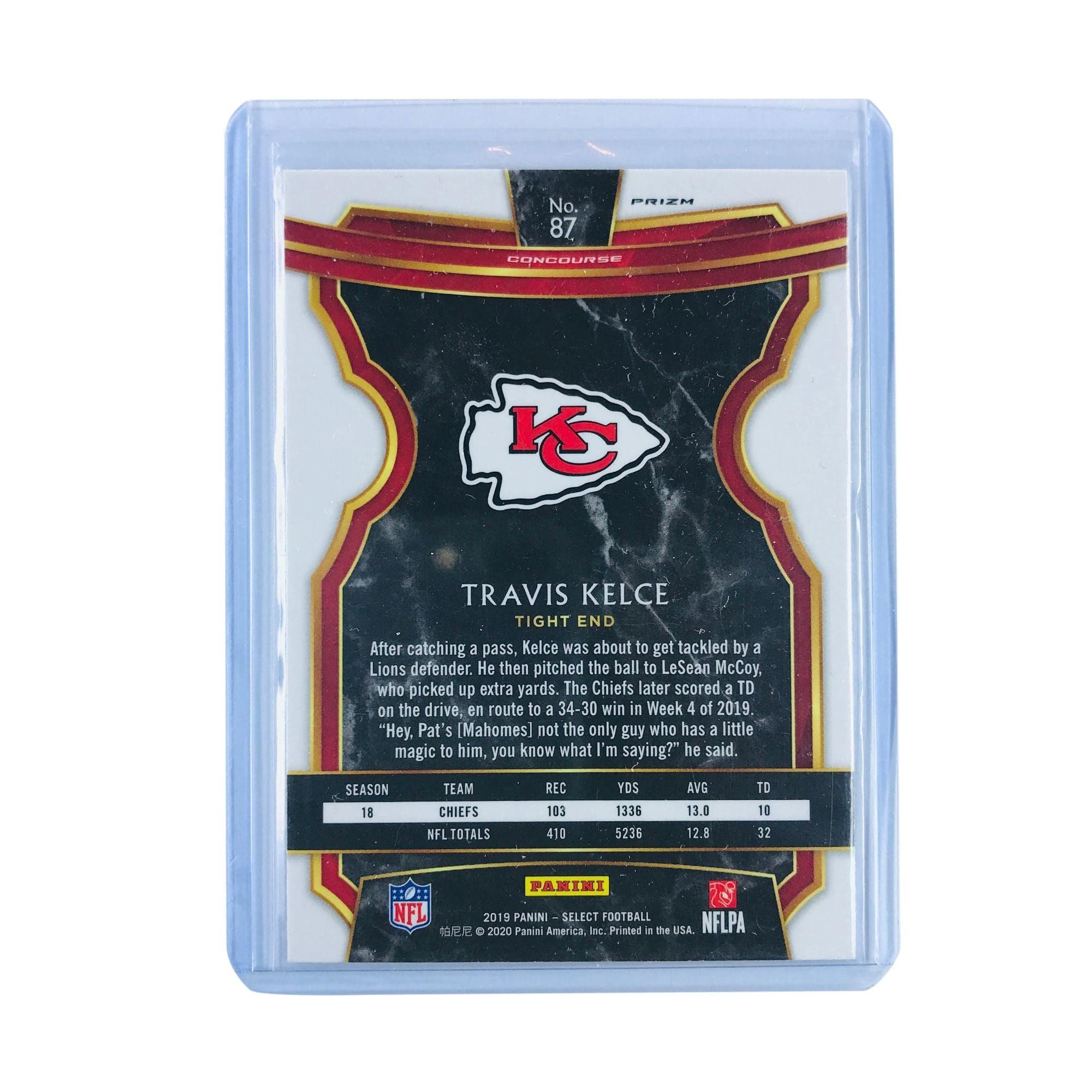 Panini Cards Travis Kelce Kansas City Chiefs 2019 Panini Select NFL Silver Concourse 87 Card