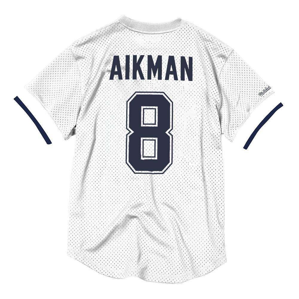 Mitchell And Ness T-Shirts Troy Aikman Dallas Cowboys Mitchell & Ness NFL Name Number Mesh Crew - White