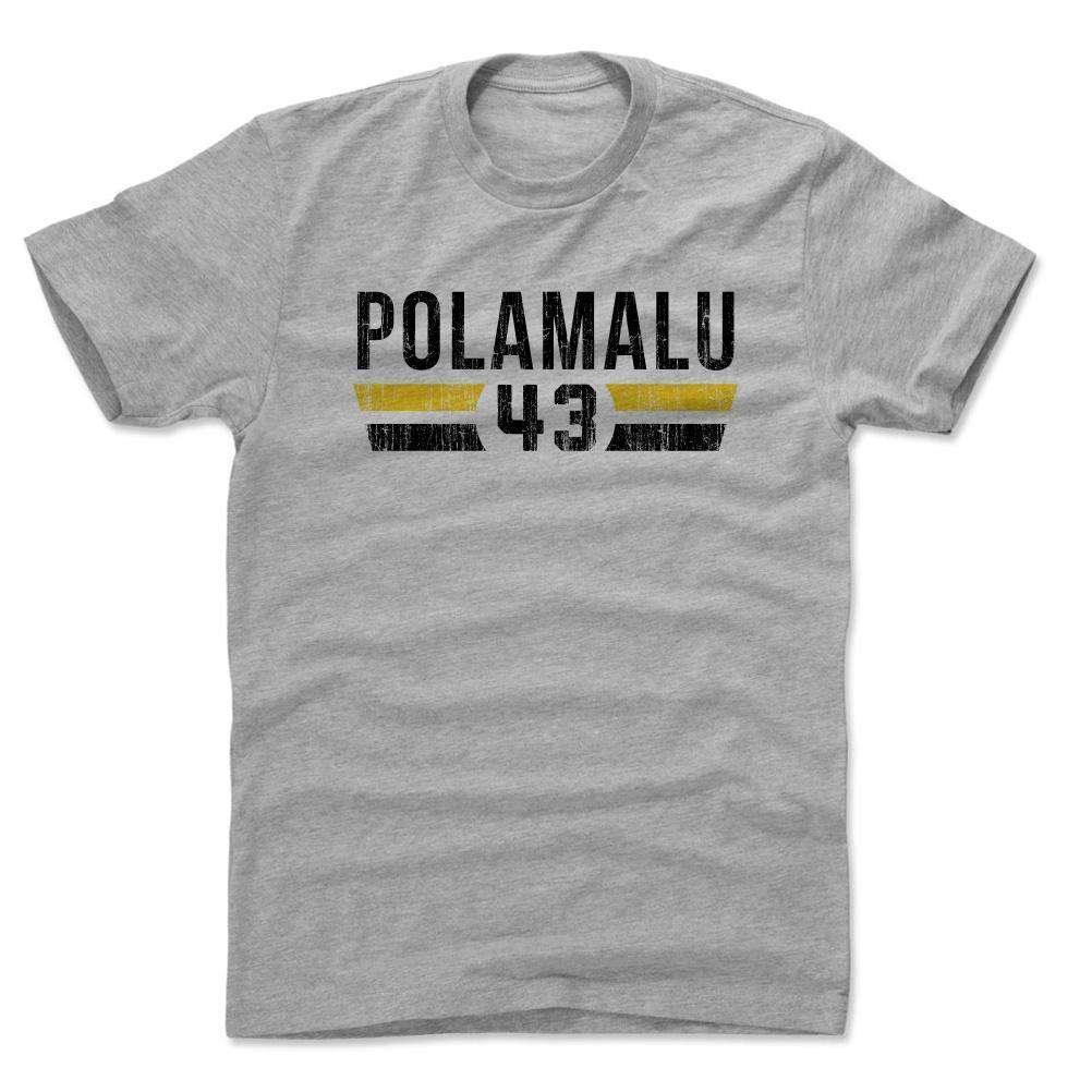 500 Level T-Shirts Troy Polamalu Pittsburgh Steelers 500 Level MLB Font T-Shirt - Heather Grey