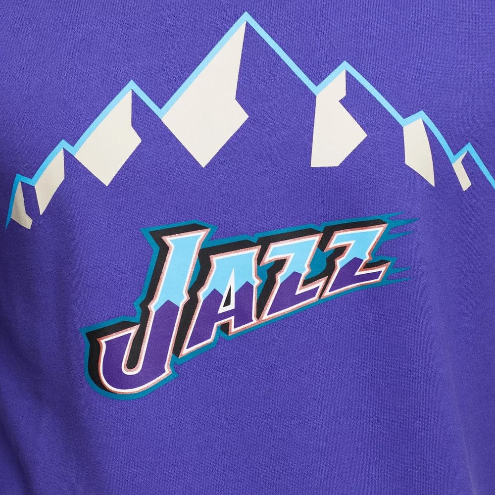 Mitchell And Ness Jumpers Utah Jazz Mitchell & Ness NBA HWC Jersey Wordmark Vintage Crew Jumper - Faded Purple
