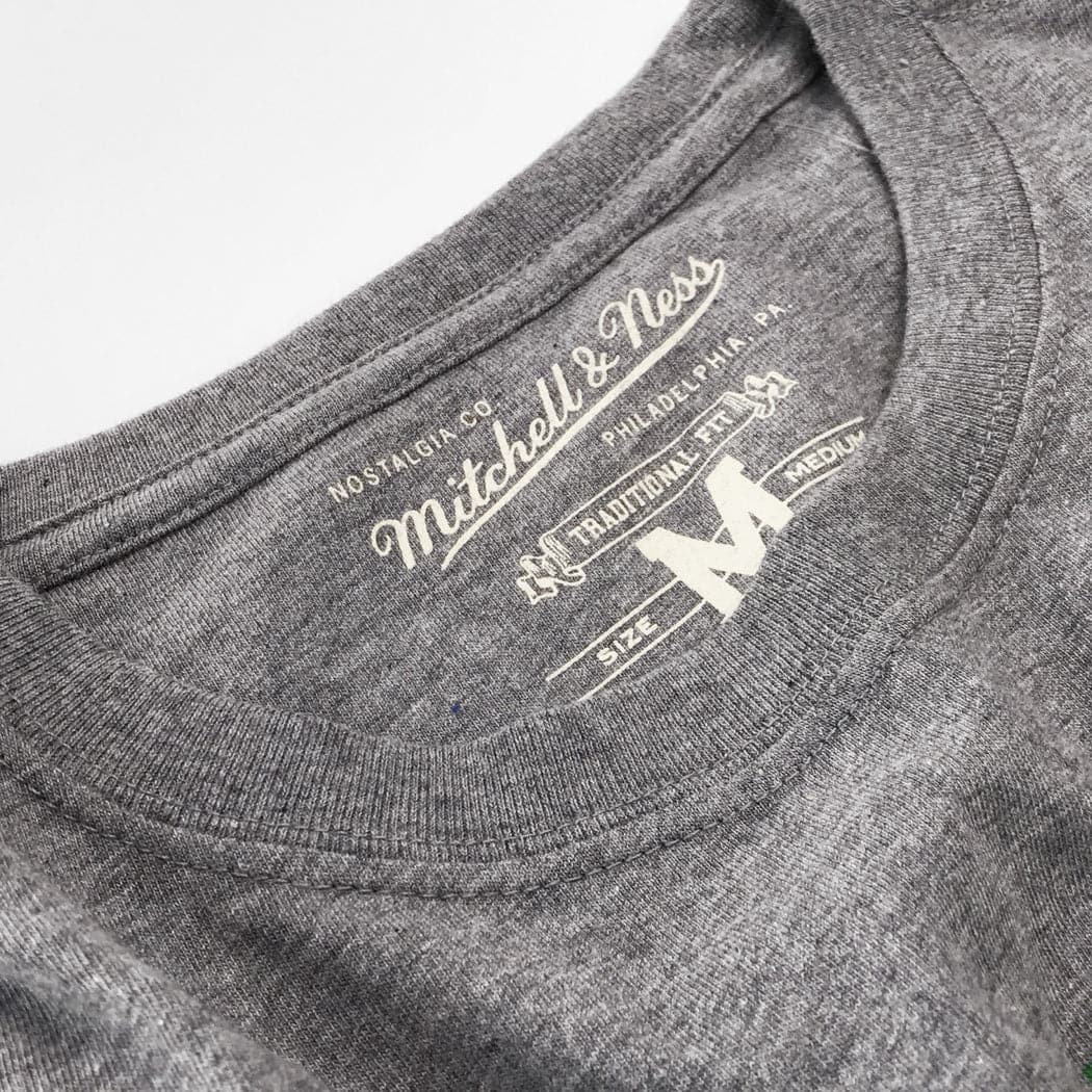 Mitchell And Ness T-Shirts Utah Jazz Mitchell & Ness NBA HWC Retro Repeat T-Shirt - Grey Marle