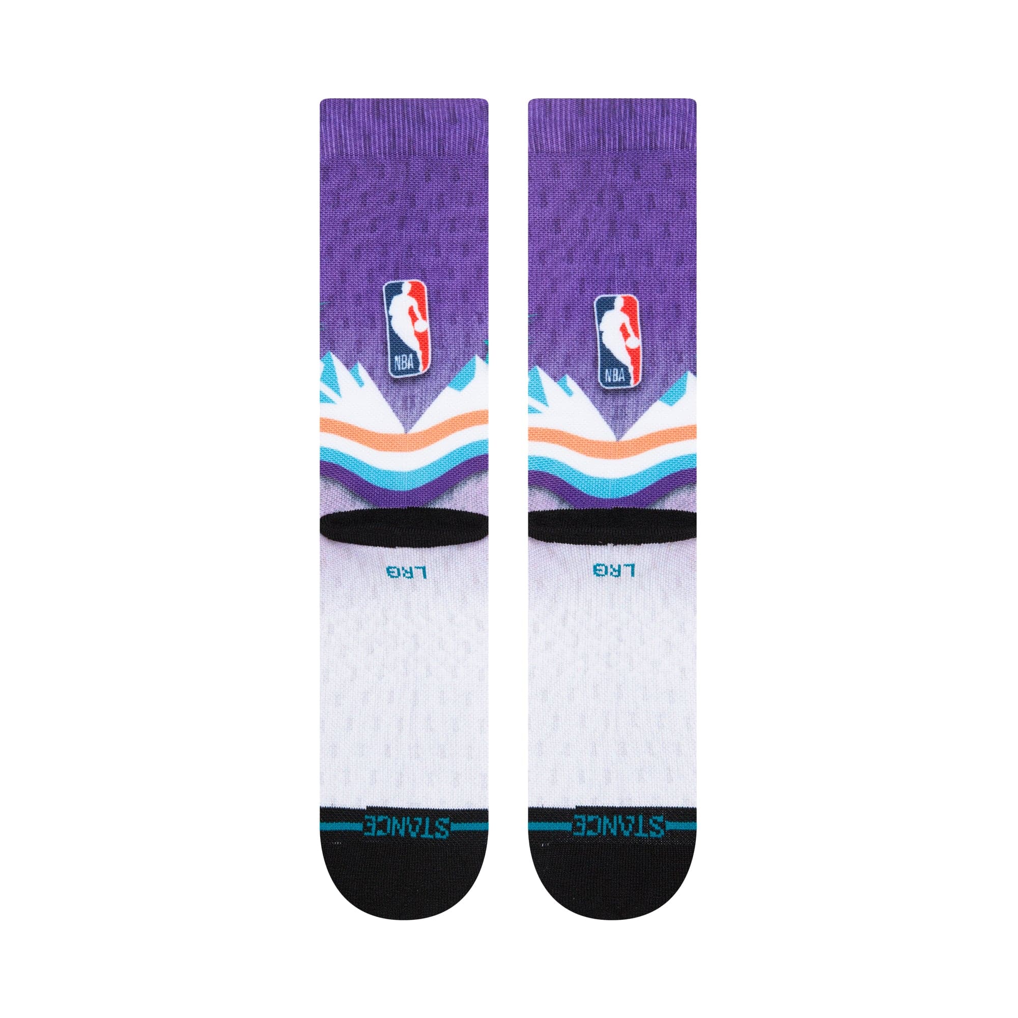 Stance Socks Large (9-12 US) Utah Jazz Stance NBA HWC Logo Fader Crew Socks - Purple