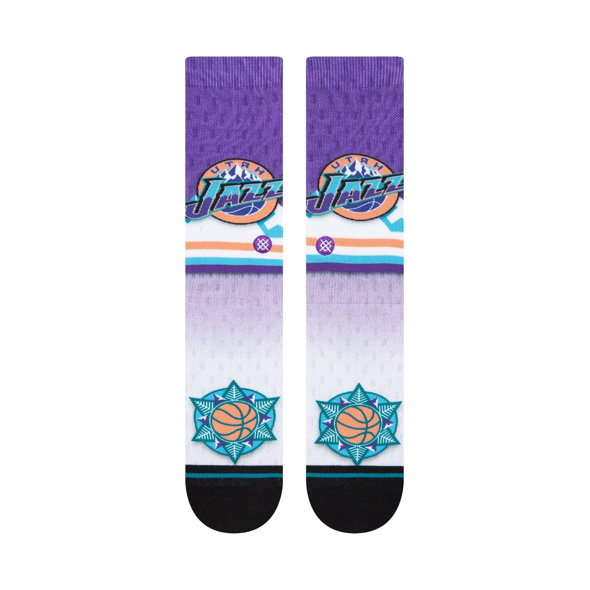 Stance Socks Large (9-12 US) Utah Jazz Stance NBA HWC Logo Fader Crew Socks - Purple
