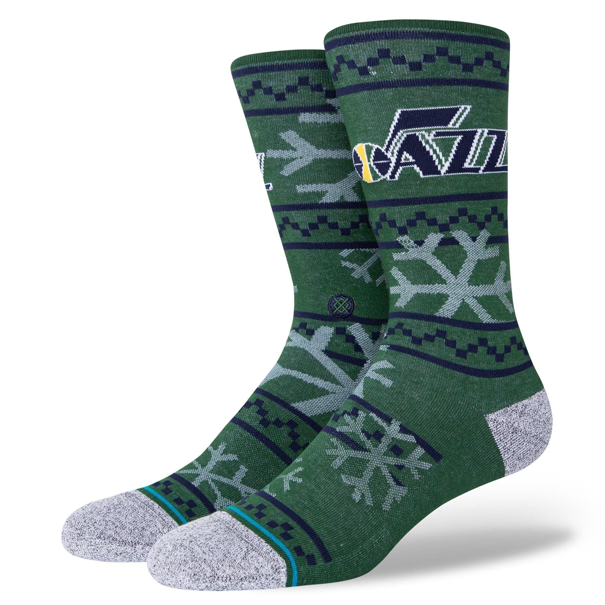 Stance Socks Large (9-12 US) Utah Jazz Stance NBA Team Frosted Crew Socks - Green
