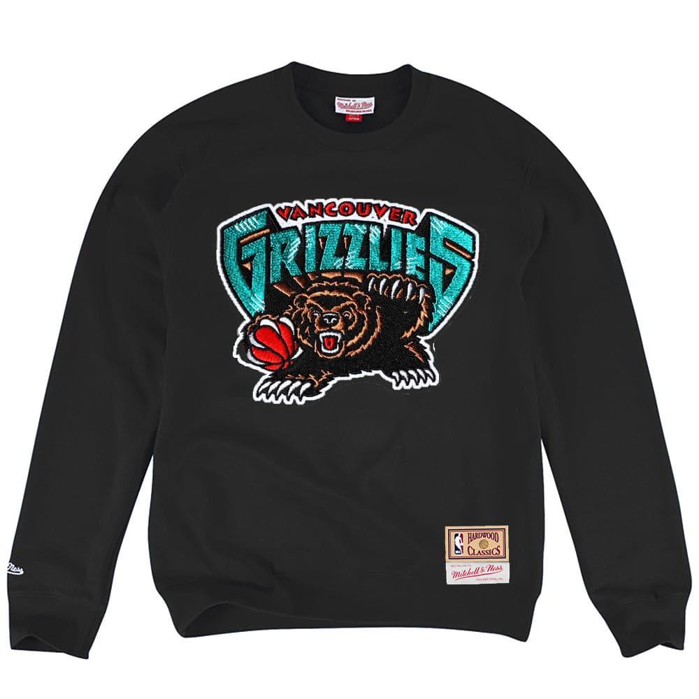 Mitchell And Ness Jumpers Vancouver Grizzlies Mitchell & Ness NBA Embroidered HWC Logo Crew Jumper - Black