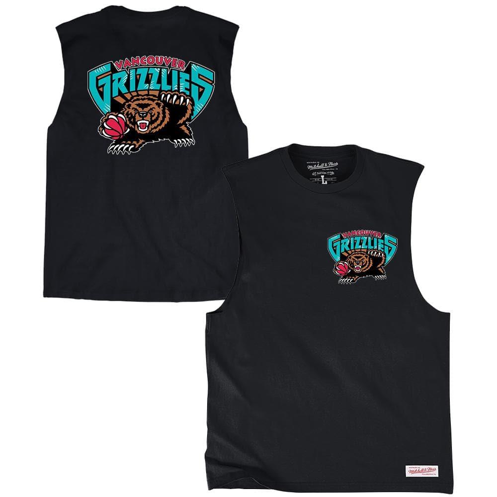 Mitchell And Ness T-Shirts Vancouver Grizzlies Mitchell & Ness NBA Retro Repeat Muscle T-Shirt - Black