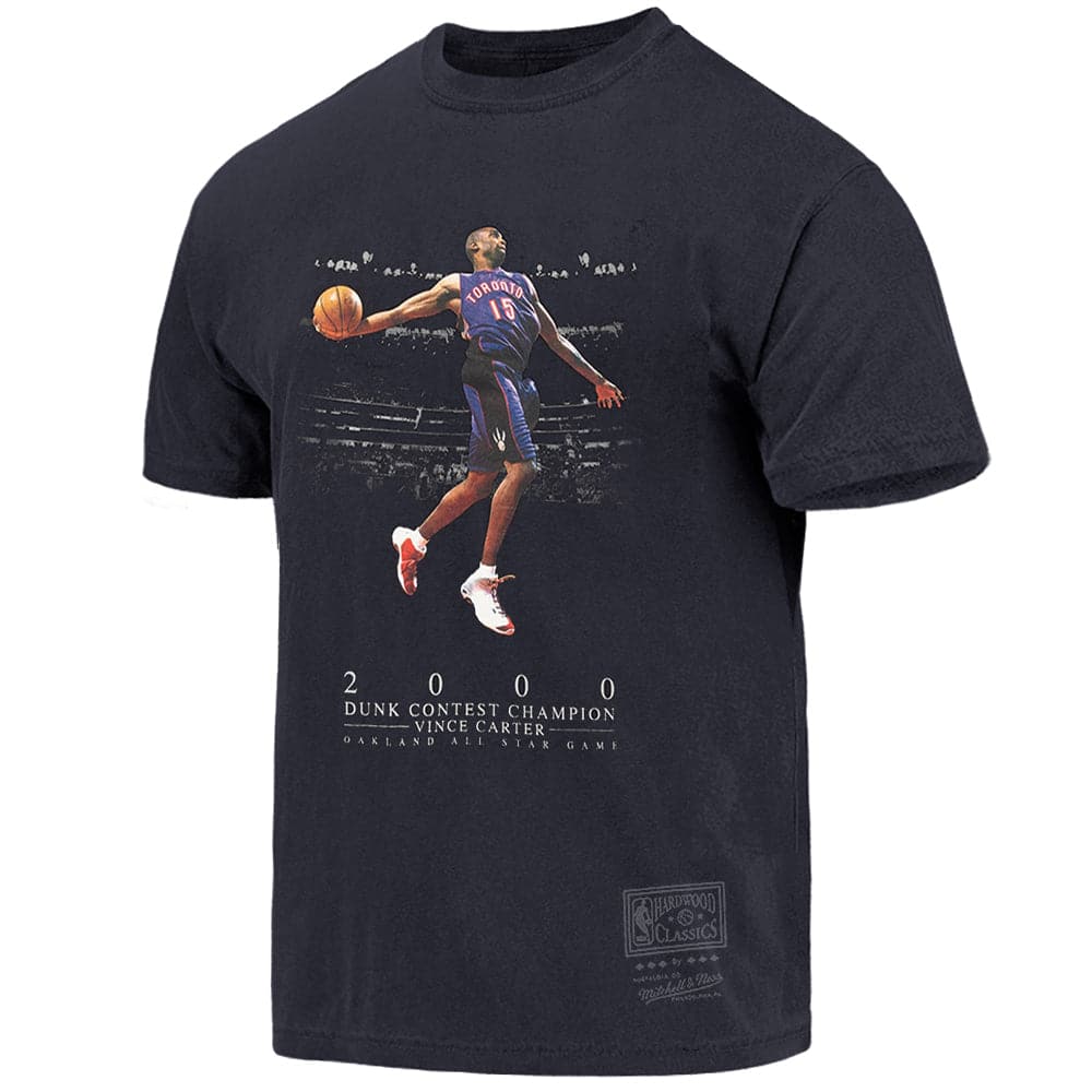 Mitchell And Ness T-Shirts Vince Carter Toronto Raptors Mitchell & Ness NBA Dunk Contest Vintage T-Shirt - Faded Black