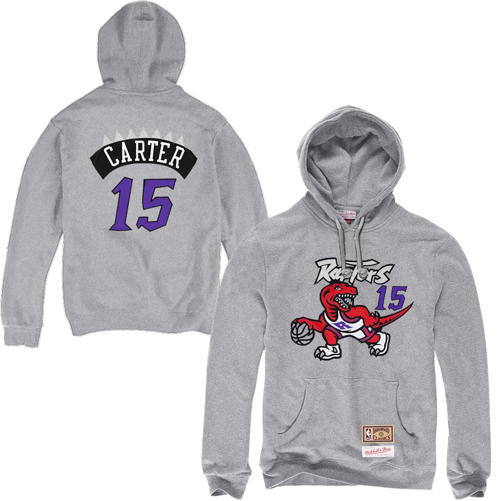 Mitchell And Ness Jumpers Vince Carter Toronto Raptors Mitchell & Ness NBA Player Hoodie Jumper - Grey