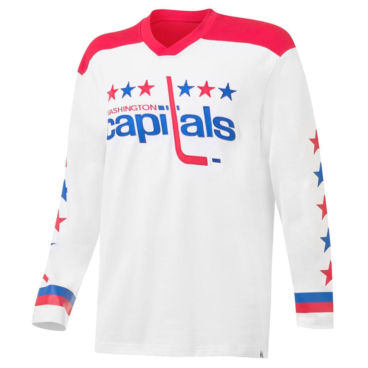 Majestic Athletic Jerseys Washington Capitals Majestic NHL Heavyweight Throwback Replica Jersey - Off White