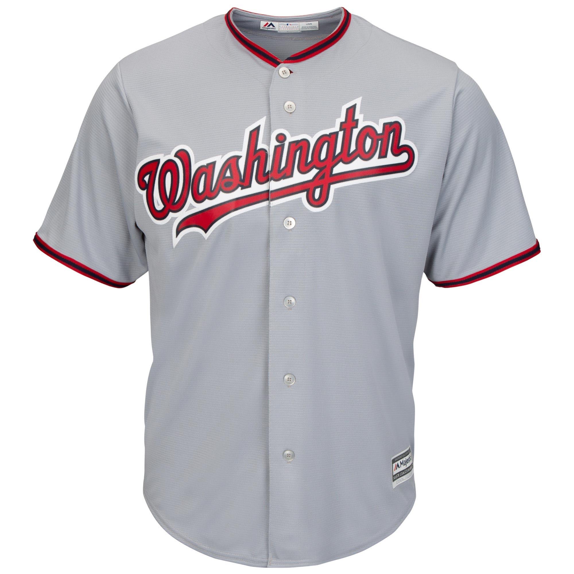 Majestic Athletic Jerseys Washington Nationals Majestic MLB Cool Base Replica Jersey - Grey