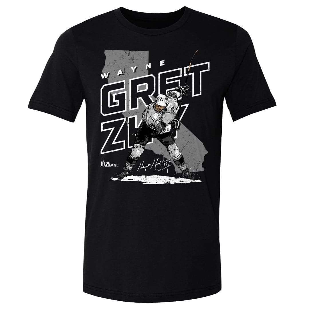 500 Level T-Shirts Wayne Gretzky Los Angeles Kings 500 Level NHL Map T-Shirt - Black