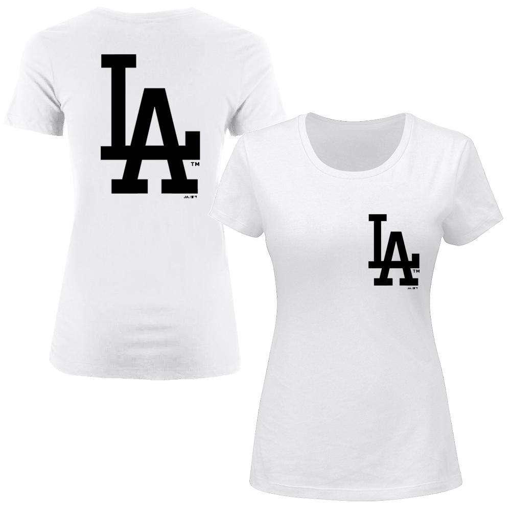 Majestic Athletic T-Shirts Womens XS Women's Los Angeles Dodgers Majestic MLB Remica T-Shirt - White