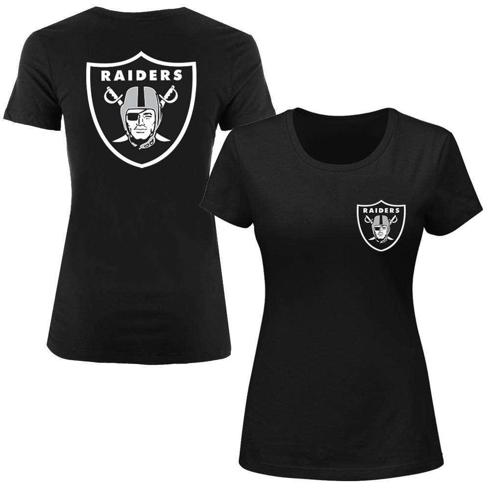 Majestic Athletic T-Shirts Women's Oakland Raiders Majestic NFL Remica T-Shirt - Black