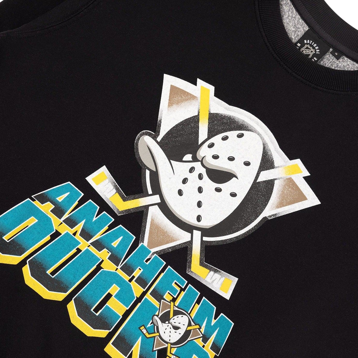 NHL Branded Jumpers Womens Anaheim Mighty Ducks NHL Block Crew Jumper - Faded Black
