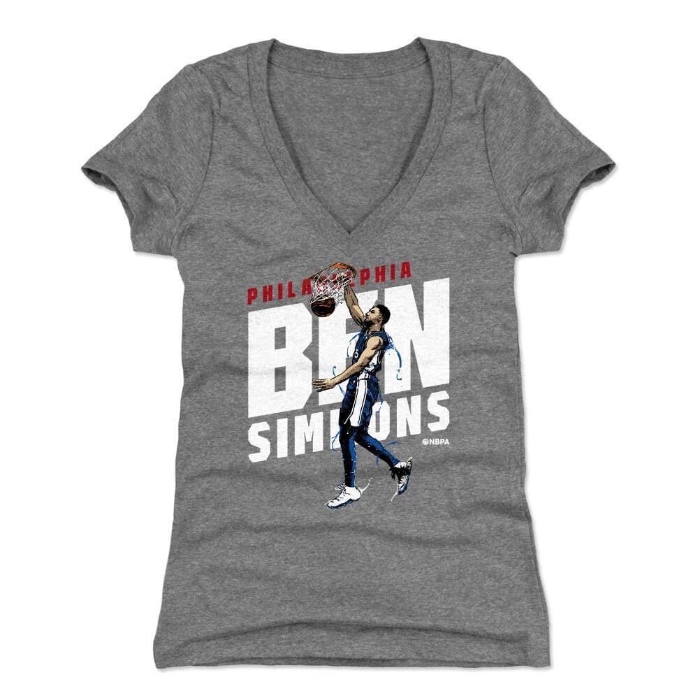 500 Level T-Shirts Womens Ben Simmons Philadelphia 76ers 500 Level NBA Slant T-Shirt - Gray