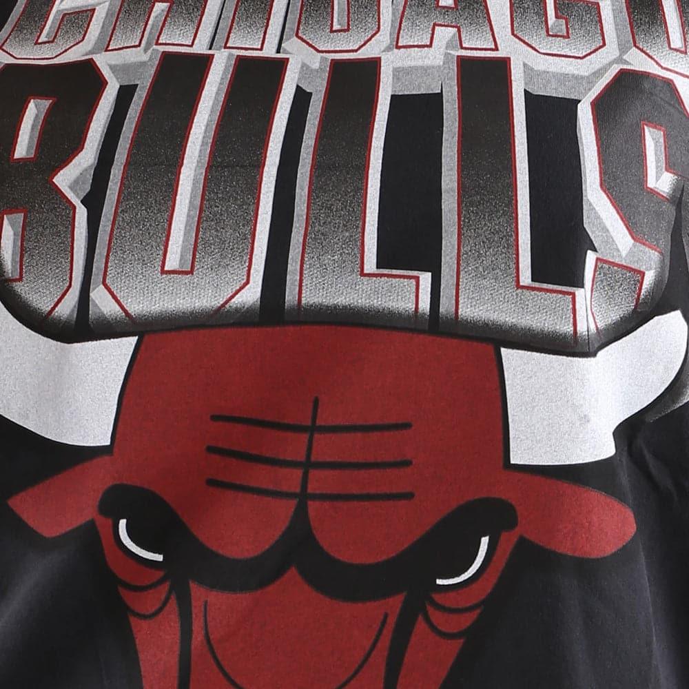 Mitchell And Ness T-Shirts Womens Chicago Bulls Mitchell & Ness NBA 90's Block Blur Vintage T-Shirt - Faded Black