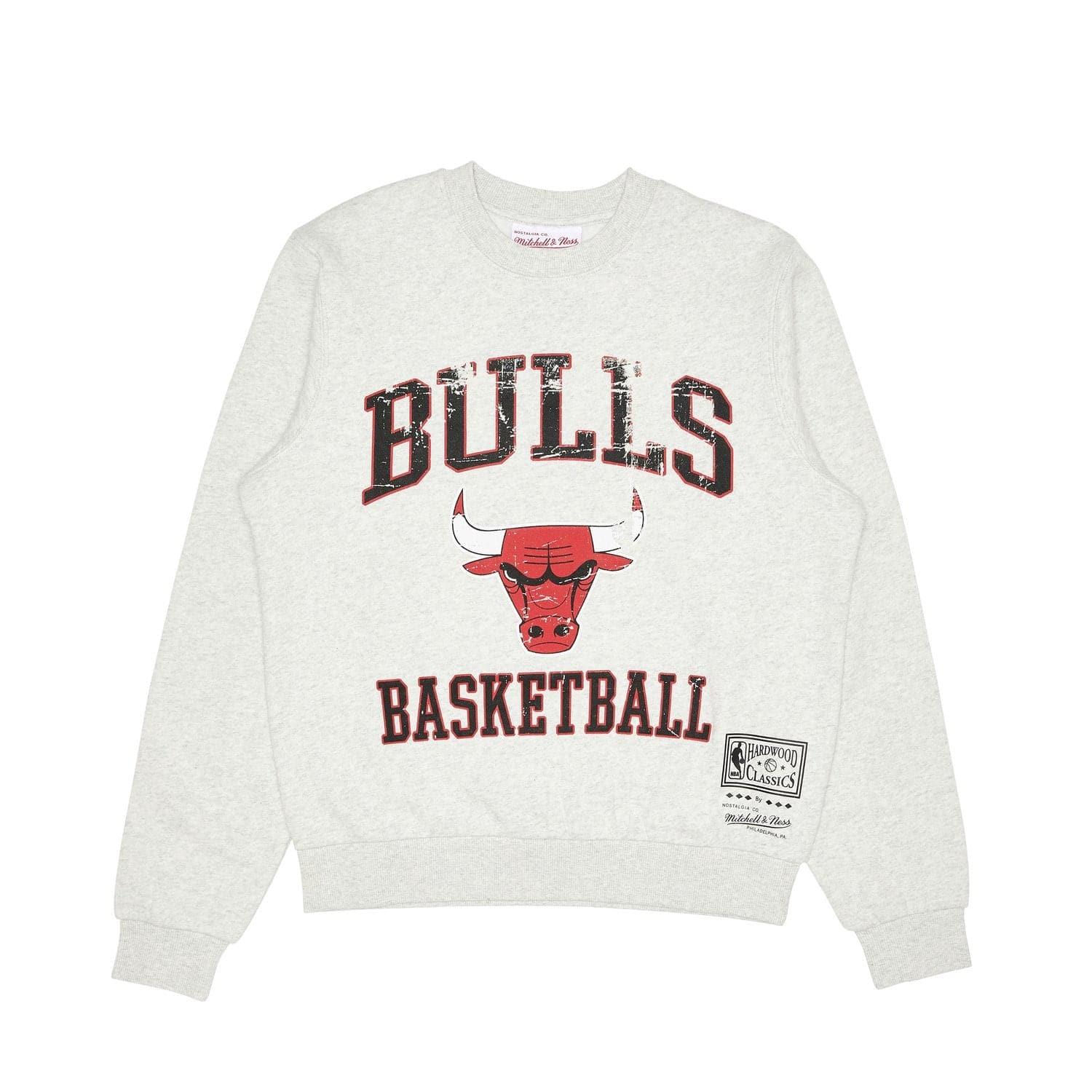 Mitchell And Ness Jumpers Womens Chicago Bulls Mitchell & Ness NBA HWC Locker Room Crew Jumper - White Marle