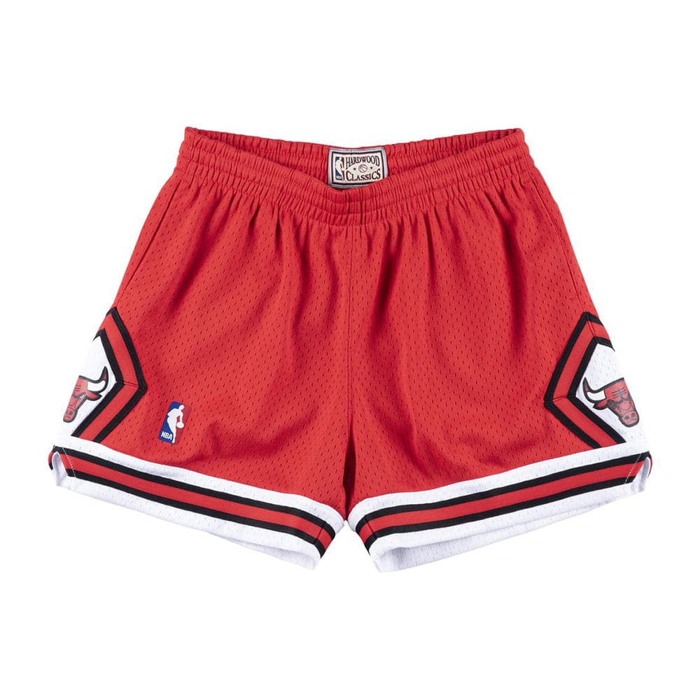 Mitchell And Ness Shorts Womens Chicago Bulls Mitchell & Ness NBA Road Jump Shot Shorts - Red