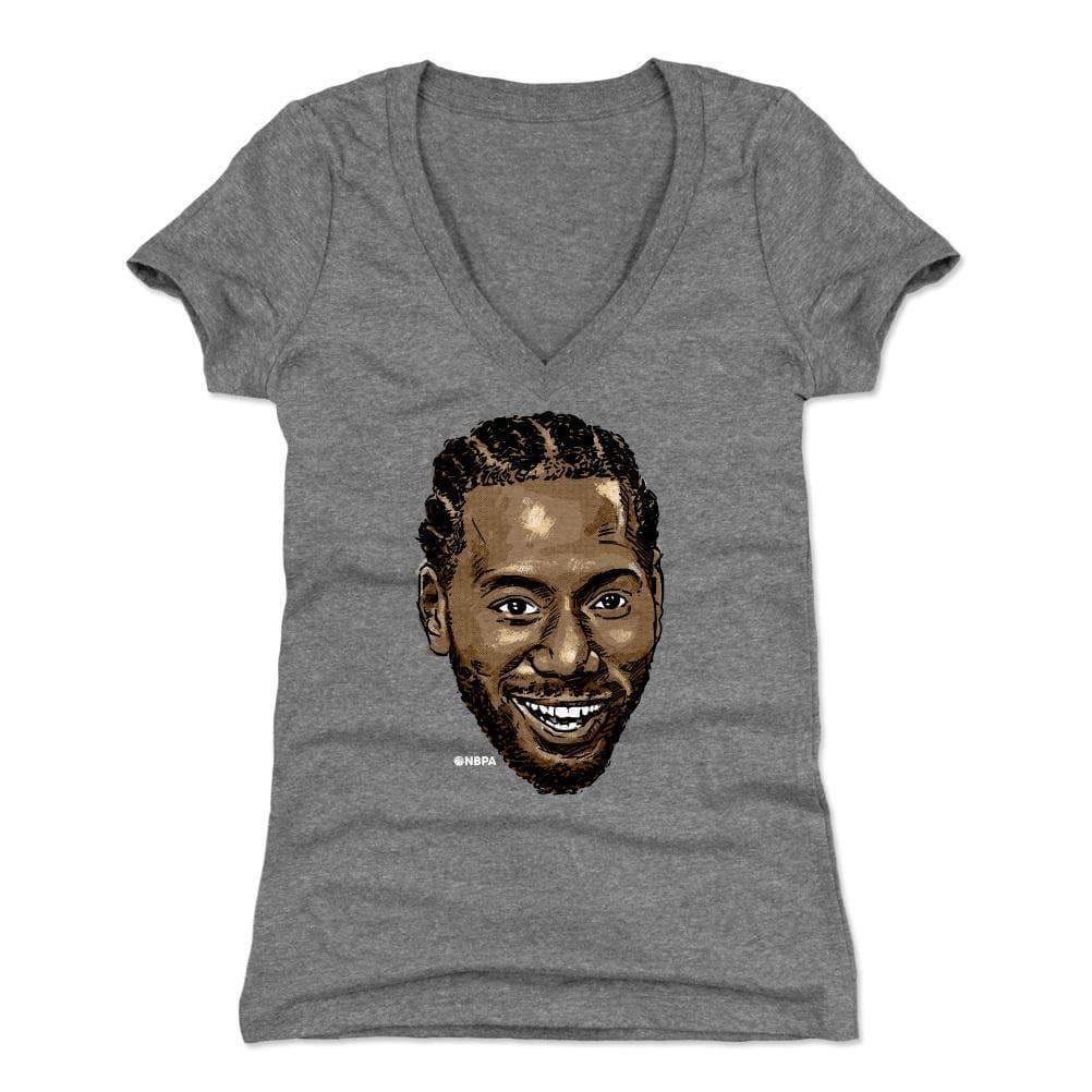 500 Level T-Shirts Womens Kawhi Leonard Los Angeles Clippers 500 Level NBA Smile T-Shirt - Gray