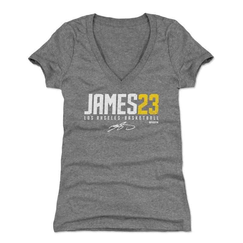 500 Level T-Shirts Womens Lebron James Los Angeles Lakers 500 Level NBA James23 T-Shirt - Gray