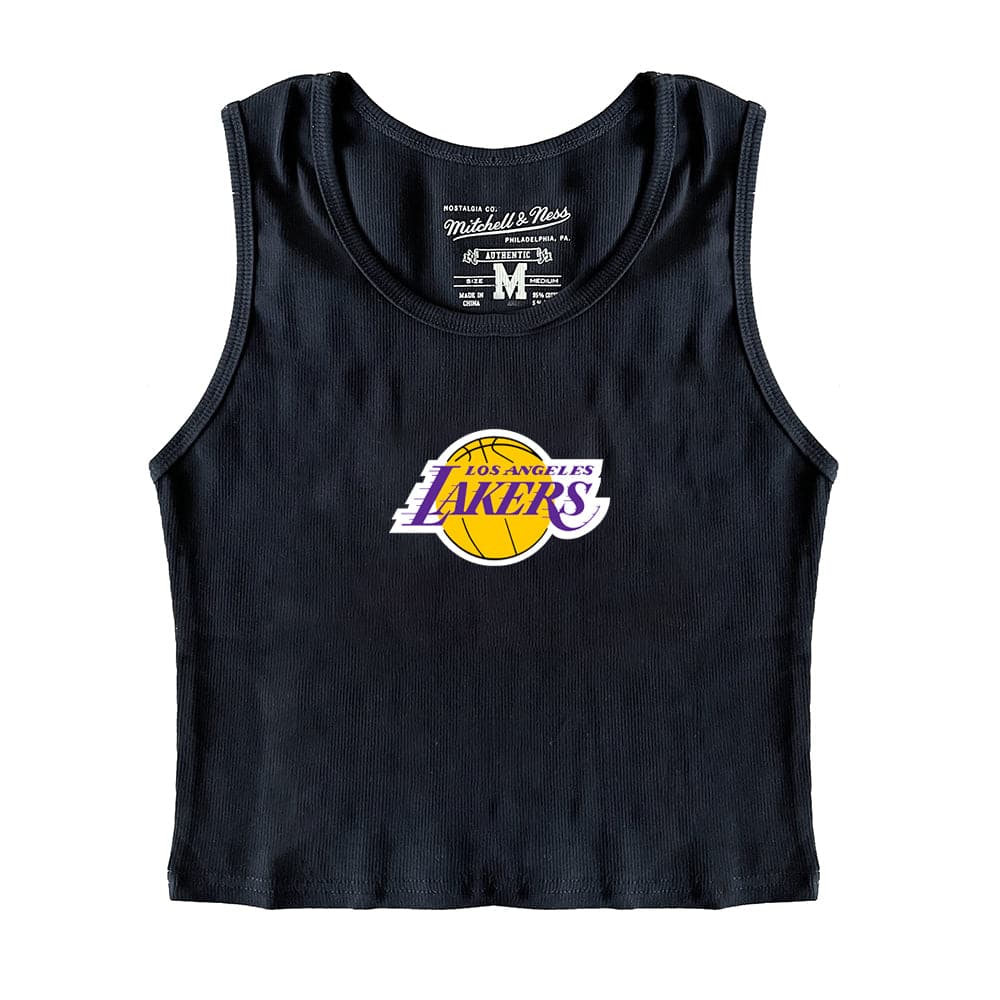 Mitchell And Ness T-Shirts Womens Los Angeles Lakers Mitchell & Ness NBA Classic Rib Vest - Black