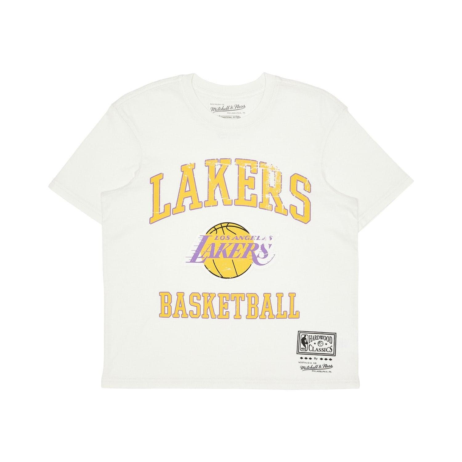 Mitchell And Ness T-Shirts Womens Los Angeles Lakers Mitchell & Ness NBA HWC Locker Room T-Shirt - White