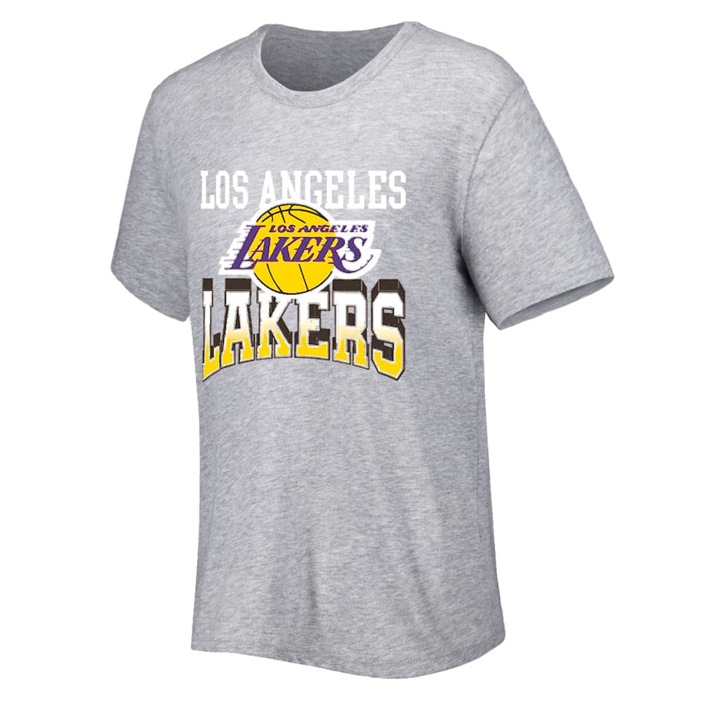 NBA Essentials T-Shirts Womens Los Angeles Lakers NBA Essentials Bridgeport Oversized T-Shirt - Grey Marle