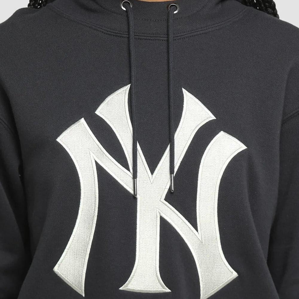 Majestic Athletic Jumpers Womens New York Yankees Majestic MLB Barnes Hoodie Jumper - Faded Black