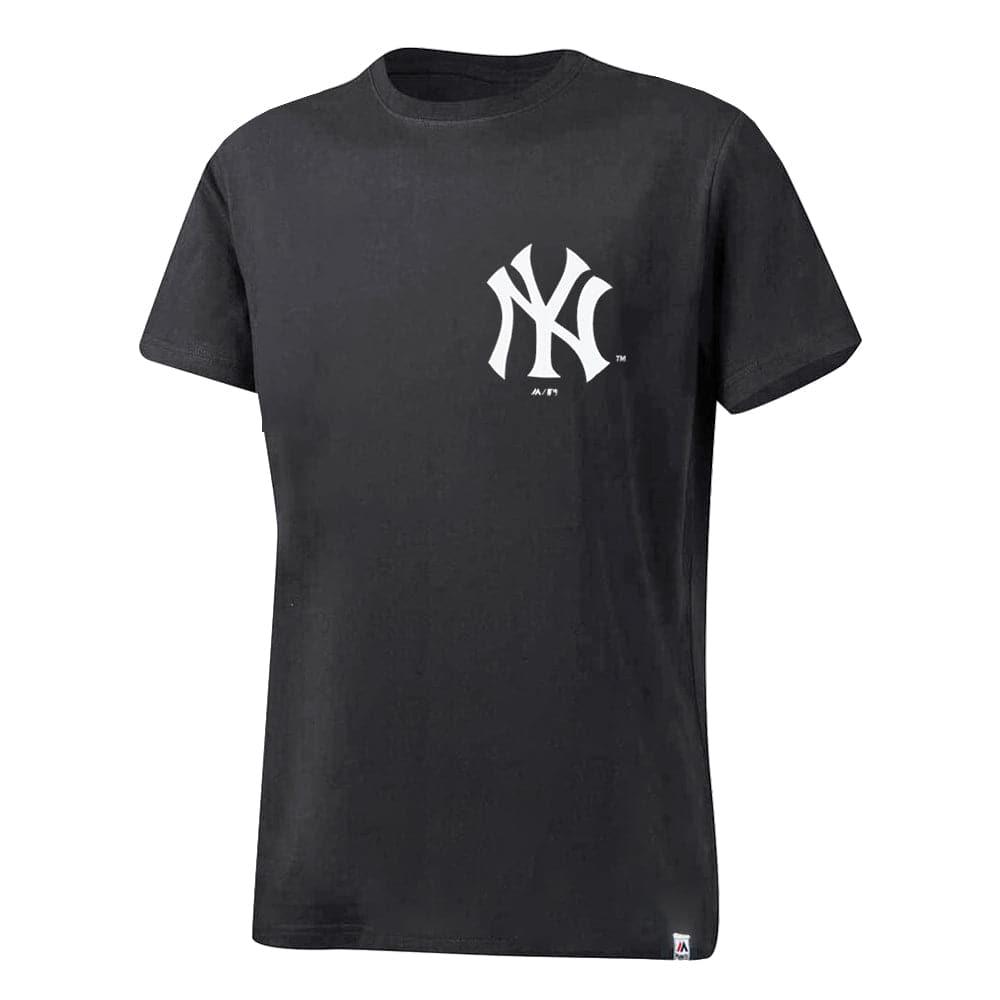 Majestic Athletic T-Shirts Womens New York Yankees Majestic MLB Elle Boxy T-Shirt - Faded Black