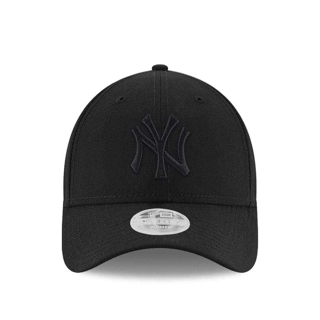 New Era Caps Womens New York Yankees New Era MLB Black On Black 9FORTY Hat