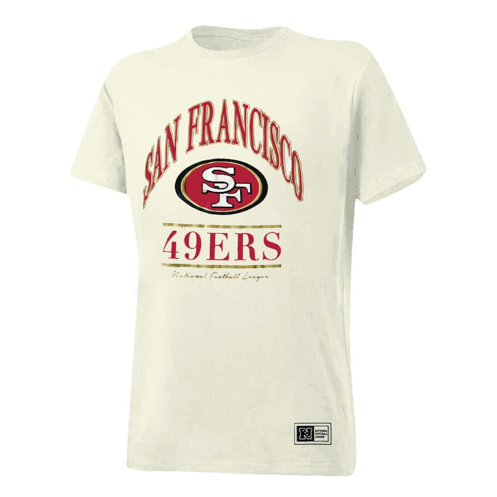 Majestic Athletic T-Shirts Womens San Francisco 49ers Majestic NFL Arch Boxy T-Shirt - Cream