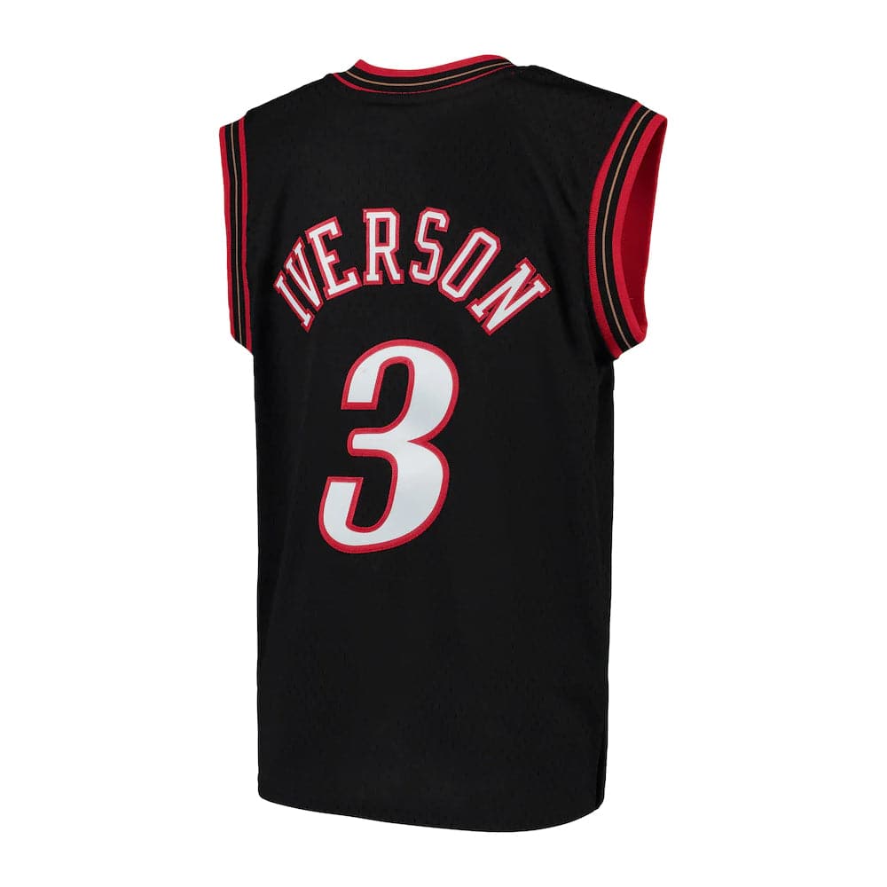 Mitchell And Ness Jerseys Youths Allen Iverson Philadelphia 76ers Mitchell & Ness NBA Swingman Jersey - Black