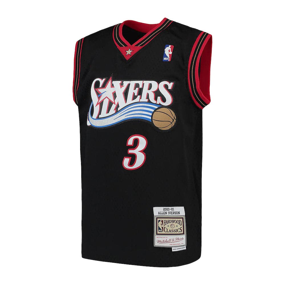 Mitchell And Ness Jerseys Youths Allen Iverson Philadelphia 76ers Mitchell & Ness NBA Swingman Jersey - Black