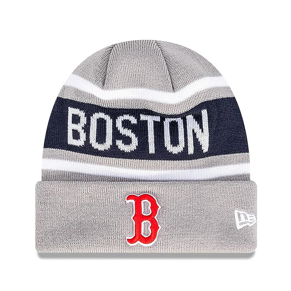 New Era Beanies Youths Youths Boston Red Sox New Era MLB Team Outline Thin Knit Beanie - Grey