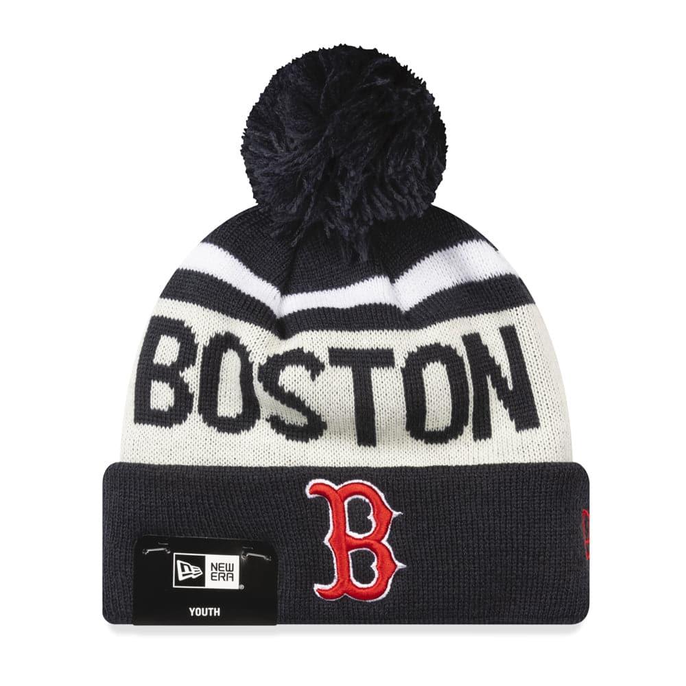 New Era Beanies Youths Youths Boston Red Sox New Era MLB Team Stone Stripe Knit Beanie - Navy