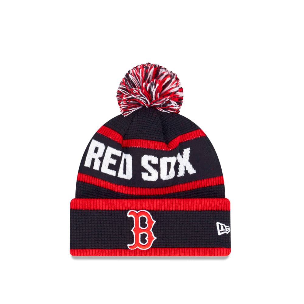 New Era Beanies Youths Youths Boston Red Sox New Era MLB Waffle Wordmark Knit Beanie