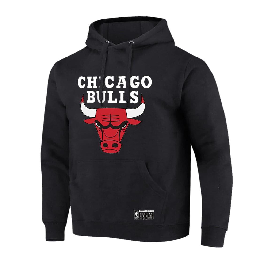 NBA Essentials Jumpers Youths Chicago Bulls NBA Essentials Logo Hoodie Jumper - Black