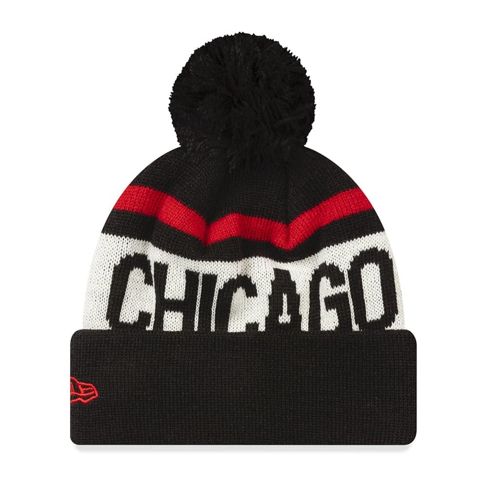 New Era Beanies Youths Youths Chicago Bulls New Era NBA Team Stone Stripe Knit Beanie - Black