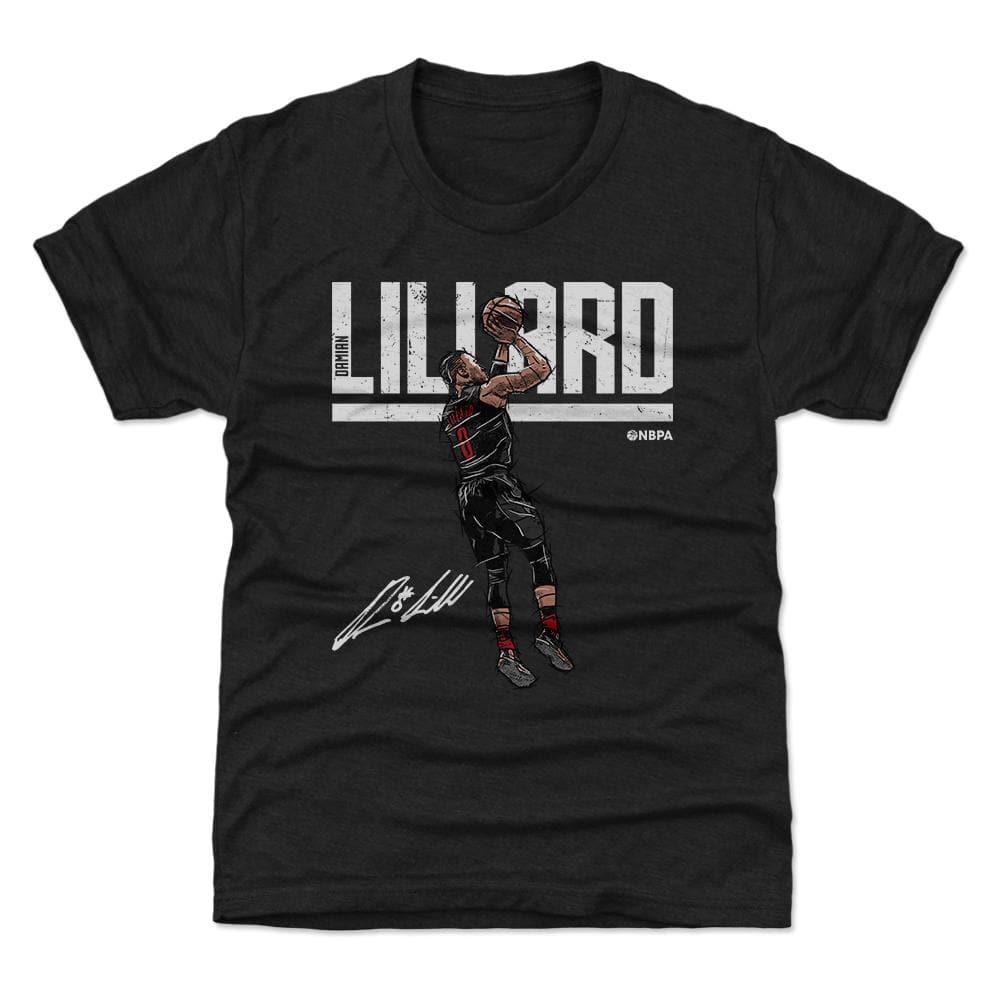 500 Level T-Shirts Youths Damian Lillard Portland Trail Blazers 500 Level NBA Hyper T-Shirt - Black