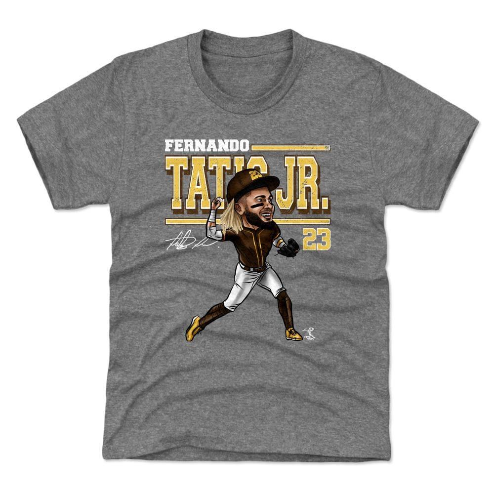 500 Level T-Shirts Youths Fernando Tatis Jr San Diego Padres 500 Level MLB Cartoon T-Shirt - Gray