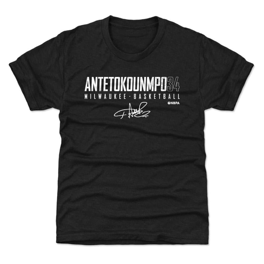 500 Level T-Shirts Youths Giannis Antetokounmpo Milwaukee Bucks 500 Level NBA Elite T-Shirt - Black