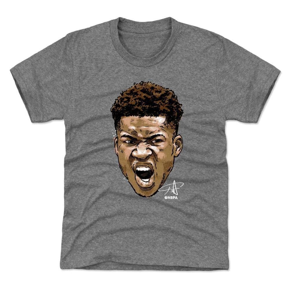 500 Level T-Shirts Youths Giannis Antetokounmpo Milwaukee Bucks 500 Level NBA Scream T-Shirt - Gray