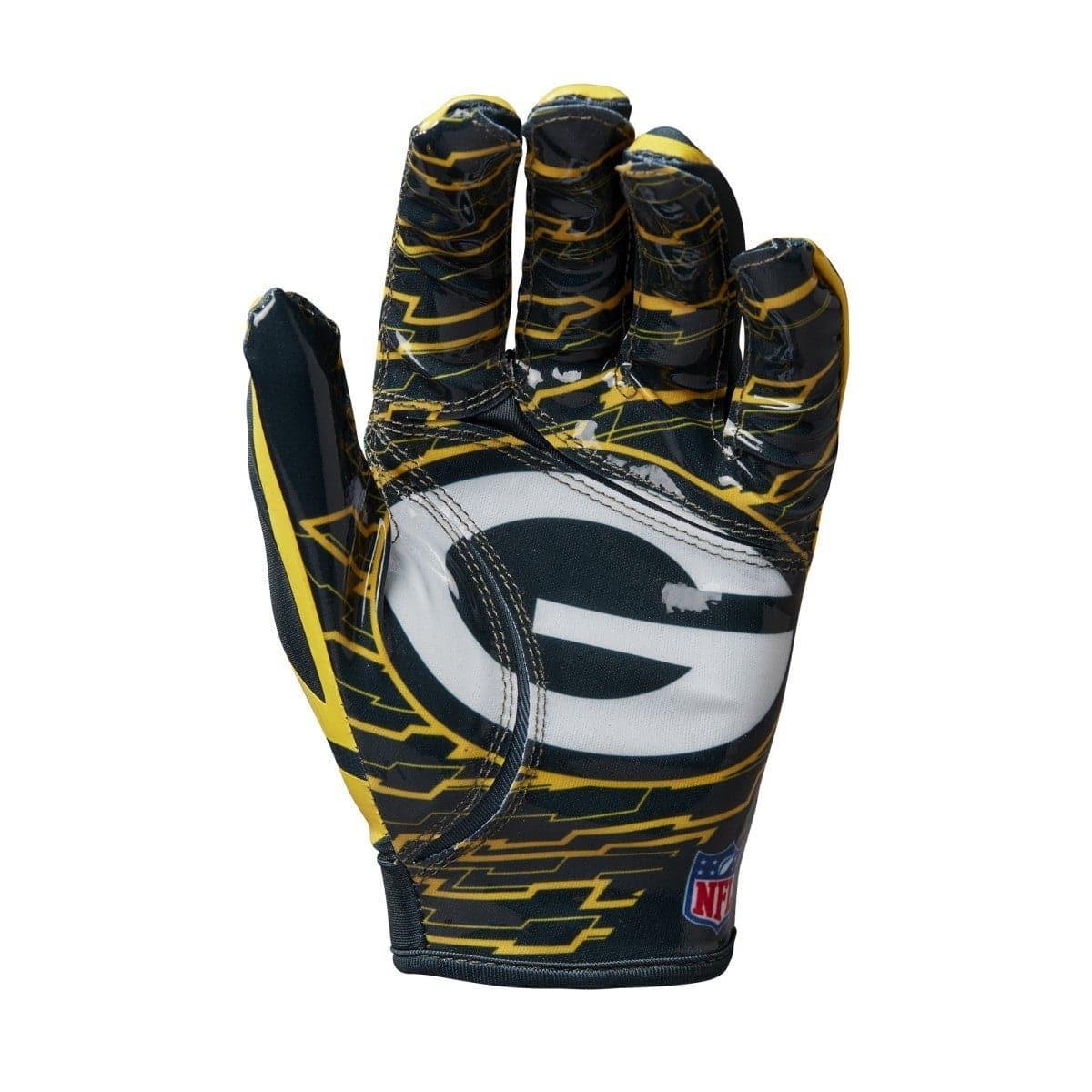 Wilson Sporting Goods Gloves Youths Youths Green Bay Packers Wilson NFL Team Stretch Fit Receiver Gloves